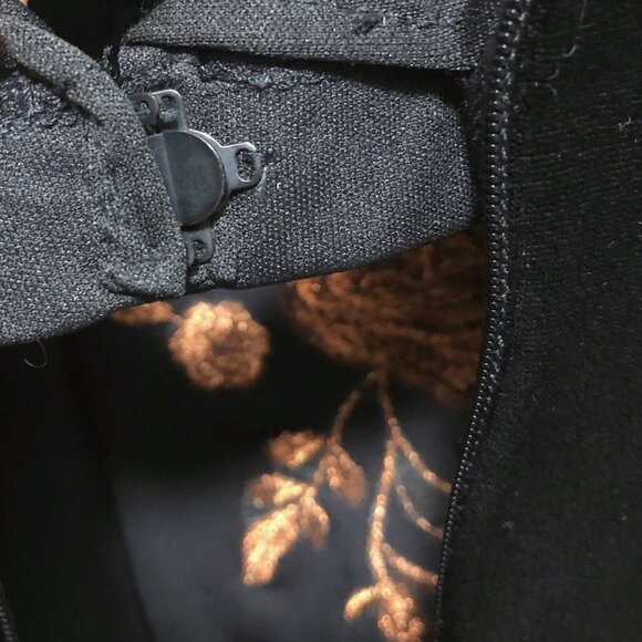 Arianna Black Velvet Copper Rose Embroidery Sleeveless Maxi Dress 14 - Picture 12 of 12